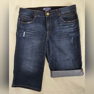 Democracy 'Ab-solution' Denim Bermuda Shorts Folded Cuff Size 14 Like New